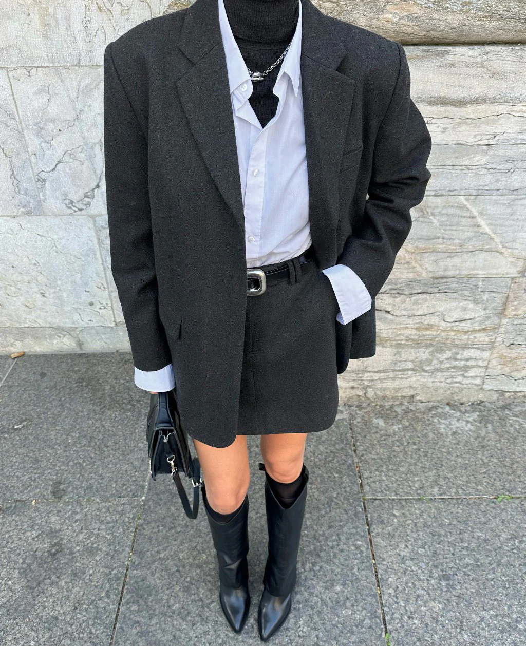 LUA WOOL MINI SKIRT | dark grey - Image 5